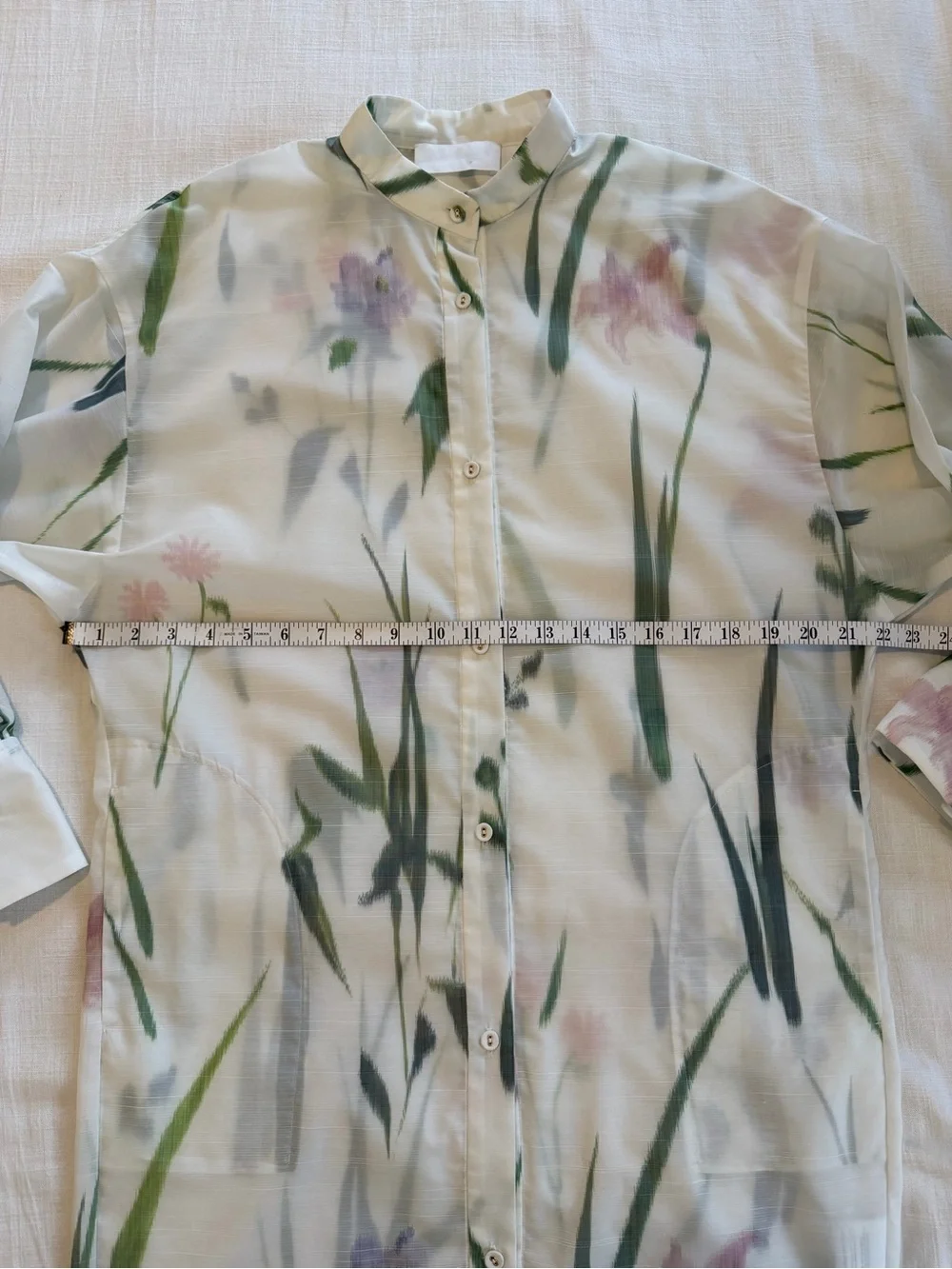 Mame Kurogouchi Sheer Floral Button Front Dress Size 2 - Picture 15 of 15